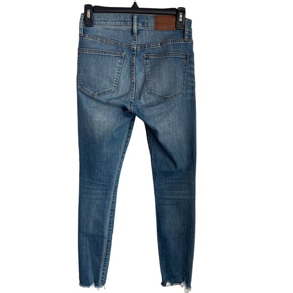 Madewell 9" High-Rise Skinny Jeans Size 25 Distressed Raw Hem - Picture 2 of 16